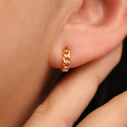 8mm Sterling Silver Rope Huggie Earrings