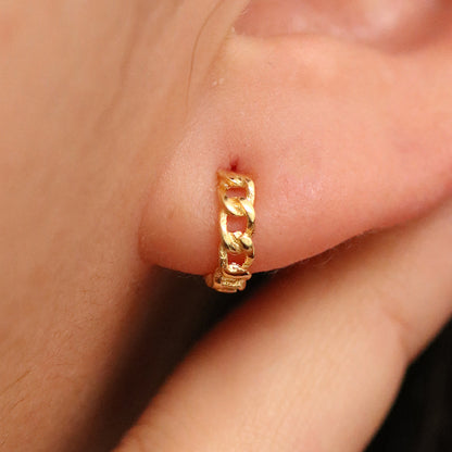 8mm Sterling Silver Rope Huggie Earrings