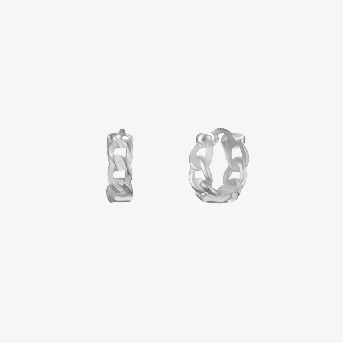 8mm Sterling Silver Rope Huggie Earrings